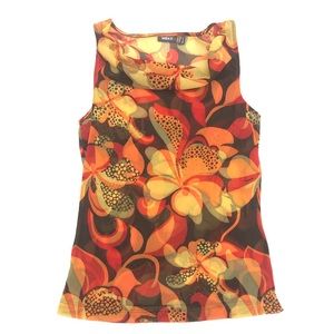 Vintage Mesh Cowl Neck Tank Top